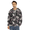 Japanese Crane Bird Pattern Print Men's Velvet Pullover Hoodie