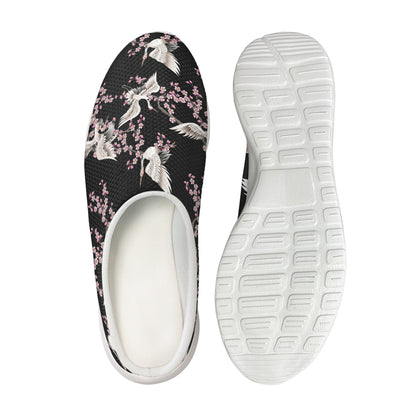 Japanese Crane Bird Pattern Print Mesh Casual Shoes