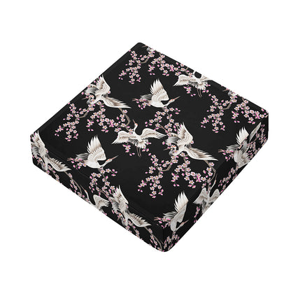 Japanese Crane Bird Pattern Print Outdoor Seat Cushion Cover