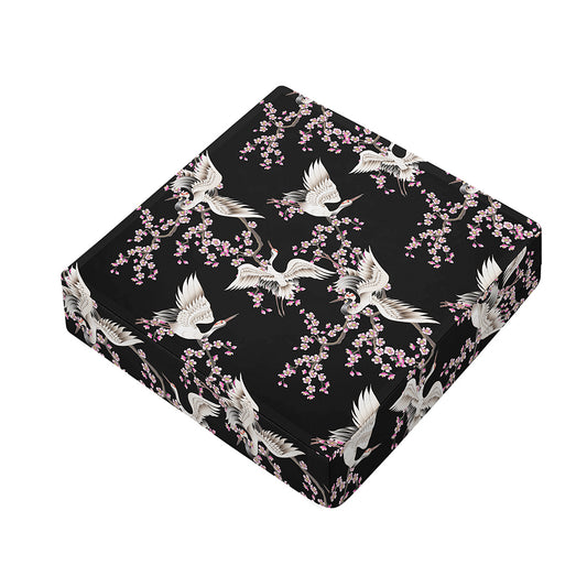 Japanese Crane Bird Pattern Print Outdoor Seat Cushion Cover