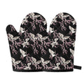 Japanese Crane Bird Pattern Print Oven Mitts