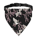Japanese Crane Bird Pattern Print Over The Collar Dog Bandana