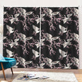 Japanese Crane Bird Pattern Print Pencil Pleat Curtains