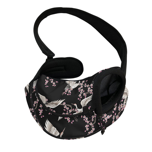 Japanese Crane Bird Pattern Print Pet Sling Carrier