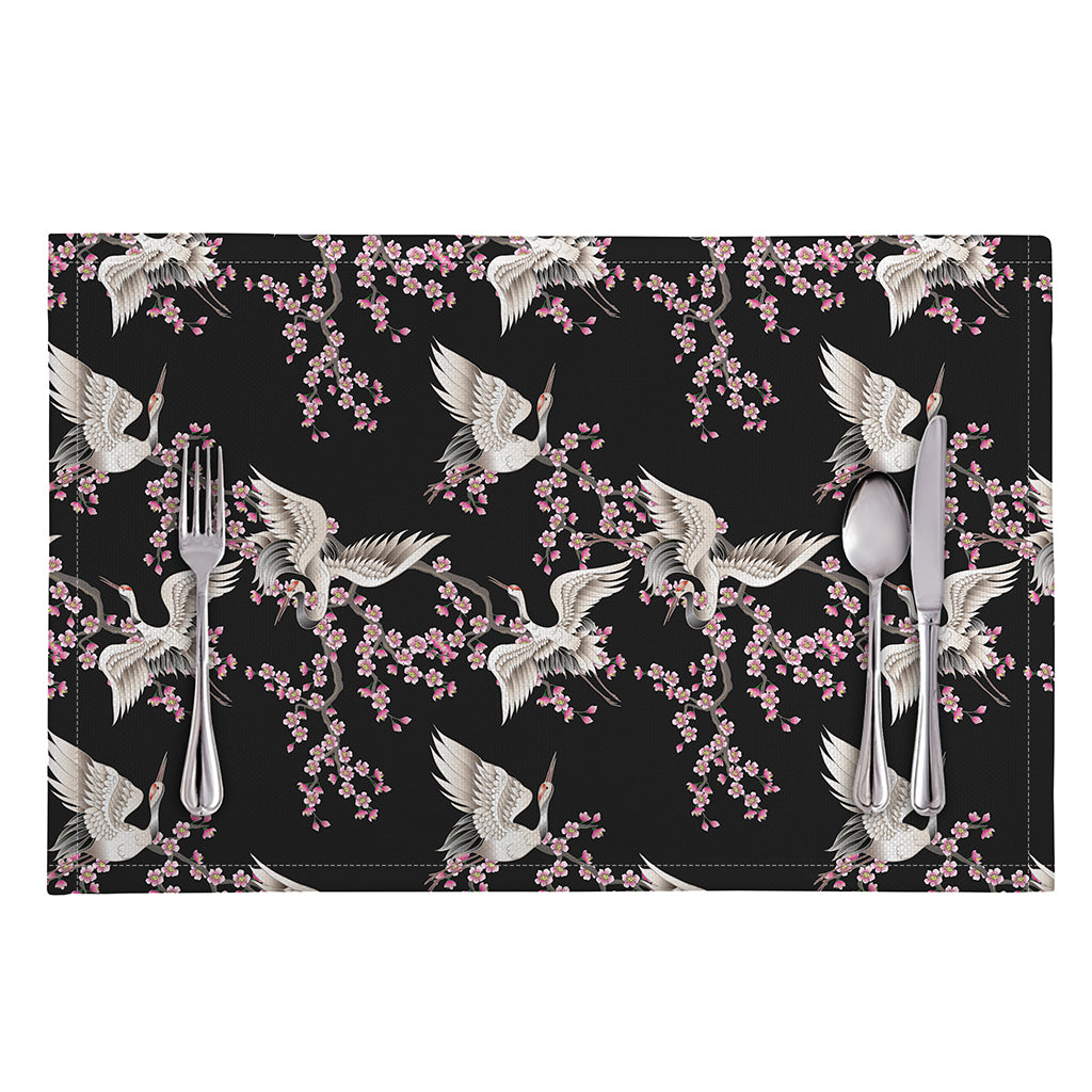 Japanese Crane Bird Pattern Print Placemat