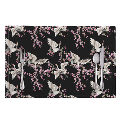 Japanese Crane Bird Pattern Print Placemat