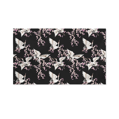 Japanese Crane Bird Pattern Print Polyester Flag