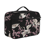 Japanese Crane Bird Pattern Print Portable Lunch Bag