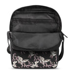 Japanese Crane Bird Pattern Print Rectangular Crossbody Bag