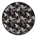 Japanese Crane Bird Pattern Print Round Floor Mat