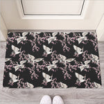 Japanese Crane Bird Pattern Print Rubber Doormat