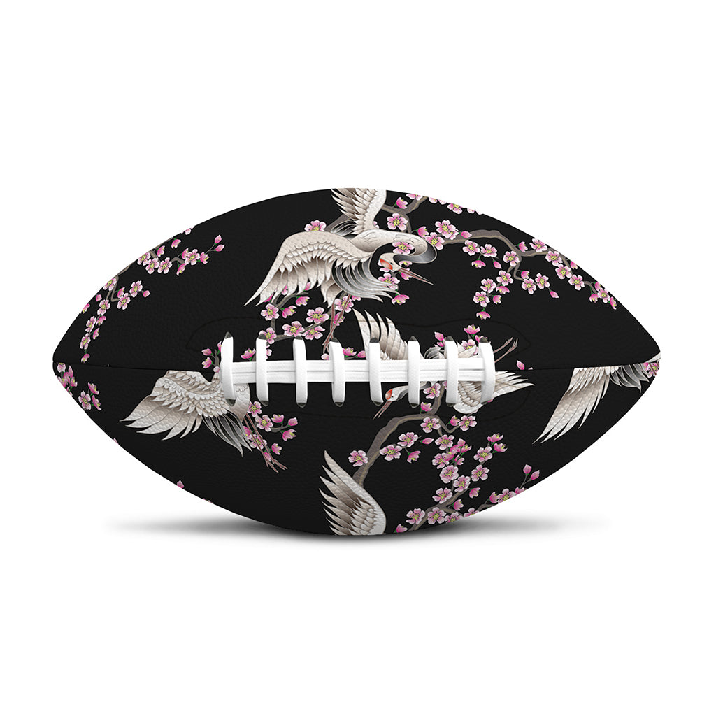 Japanese Crane Bird Pattern Print Rugby Ball