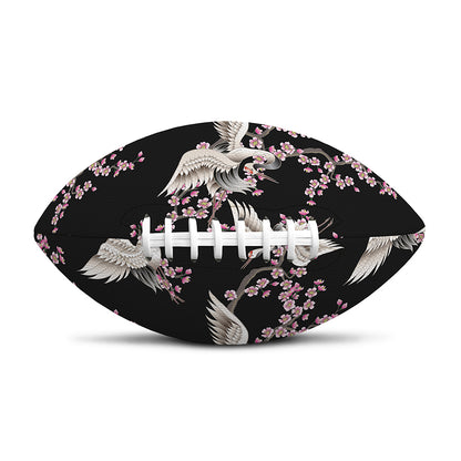 Japanese Crane Bird Pattern Print Rugby Ball