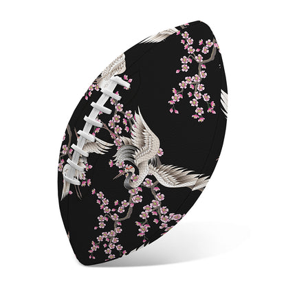 Japanese Crane Bird Pattern Print Rugby Ball