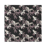 Japanese Crane Bird Pattern Print Silk Bandana