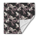 Japanese Crane Bird Pattern Print Silk Bandana