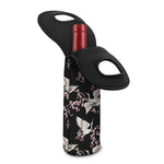 Japanese Crane Bird Pattern Print Single Neoprene Wine Tote