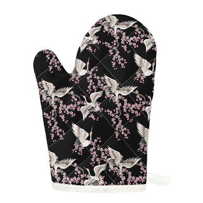 Japanese Crane Bird Pattern Print Single Oven Mitt