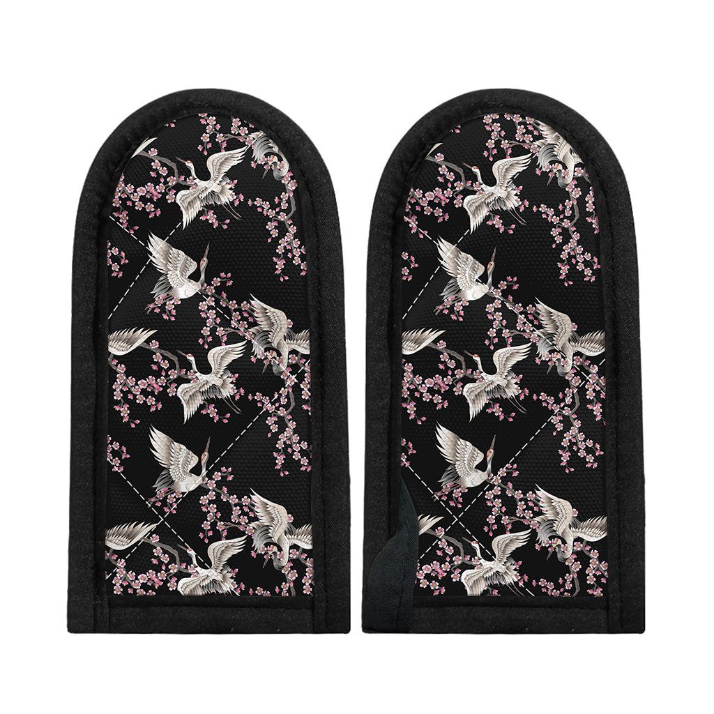 Japanese Crane Bird Pattern Print Skillet Handle Cover