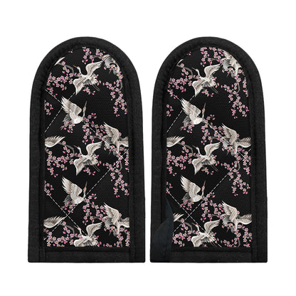Japanese Crane Bird Pattern Print Skillet Handle Cover