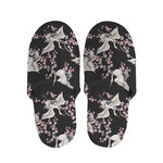 Japanese Crane Bird Pattern Print Slippers