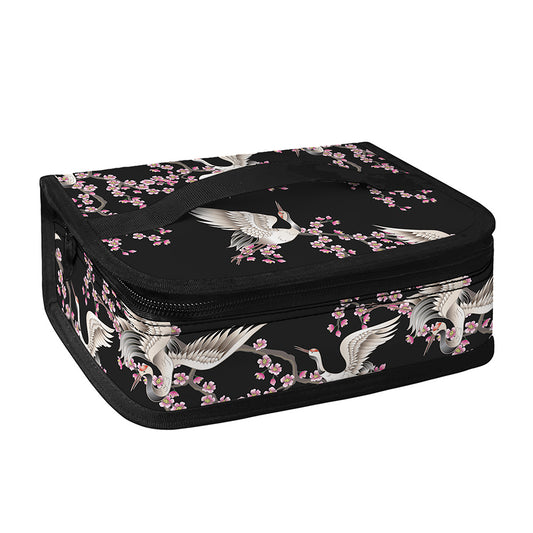 Japanese Crane Bird Pattern Print Small Lunch Bag