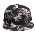 Japanese Crane Bird Pattern Print Snapback Cap