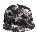 Japanese Crane Bird Pattern Print Snapback Cap