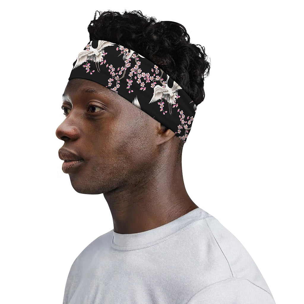 Japanese Crane Bird Pattern Print Sports Headband