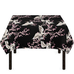 Japanese Crane Bird Pattern Print Tablecloth