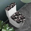 Japanese Crane Bird Pattern Print Toilet Lid And Tank Cover Set