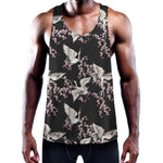 Japanese Crane Bird Pattern Print Training Tank Top