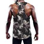 Japanese Crane Bird Pattern Print Training Tank Top