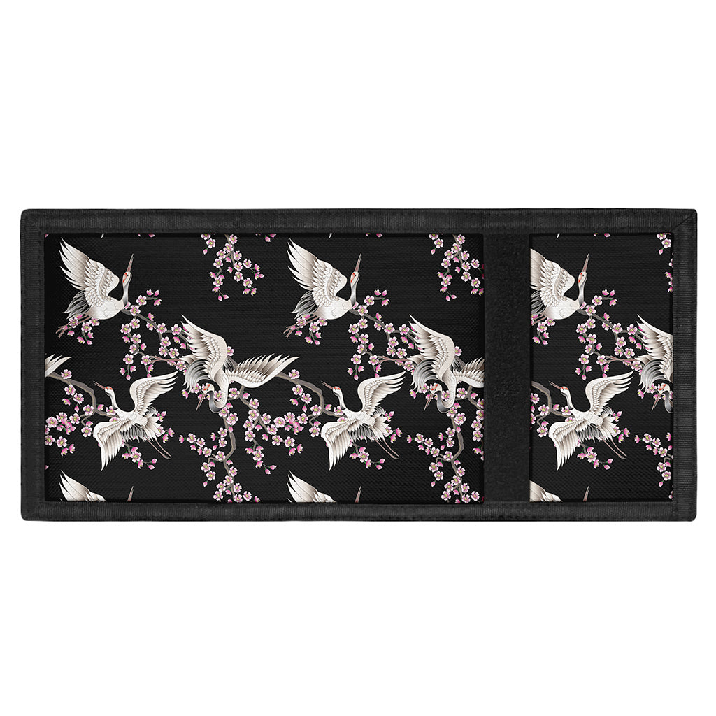 Japanese Crane Bird Pattern Print Trifold Wallet