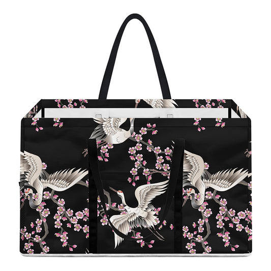 Japanese Crane Bird Pattern Print Utility Tote Bag