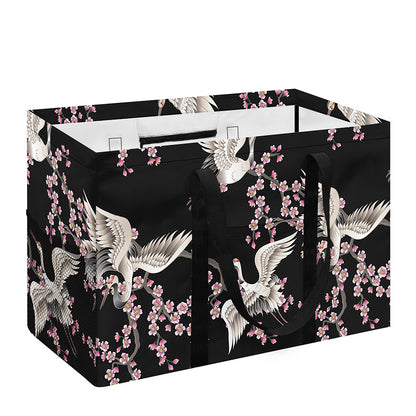 Japanese Crane Bird Pattern Print Utility Tote Bag