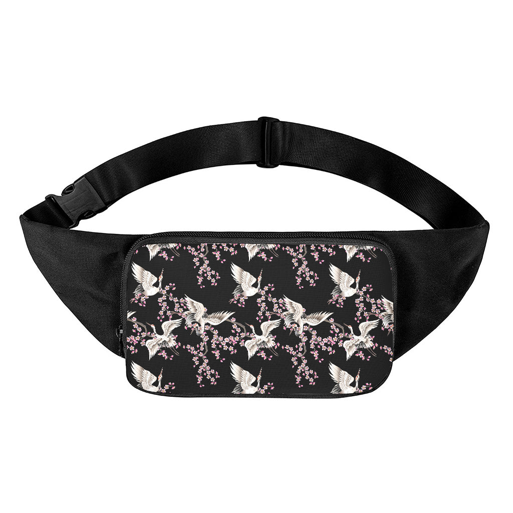 Japanese Crane Bird Pattern Print Waist Bag