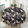 Japanese Crane Bird Pattern Print Waterproof Round Tablecloth