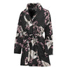 Japanese Crane Bird Pattern Print Women's Bathrobe