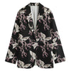 Japanese Crane Bird Pattern Print Women's Blazer