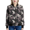 Japanese Crane Bird Pattern Print Women's Bomber Jacket