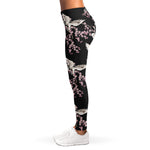 Japanese Crane Bird Pattern Print Women's Leggings