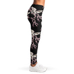 Japanese Crane Bird Pattern Print Women's Leggings