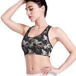 Japanese Crane Bird Pattern Print Women's Sports Bra