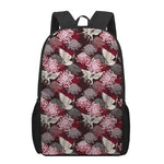 Japanese Cranes And Chrysanthemums Print 17 Inch Backpack