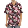 Japanese Cranes And Chrysanthemums Print Aloha Shirt