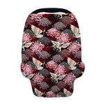 Japanese Cranes And Chrysanthemums Print Baby Seat Cover