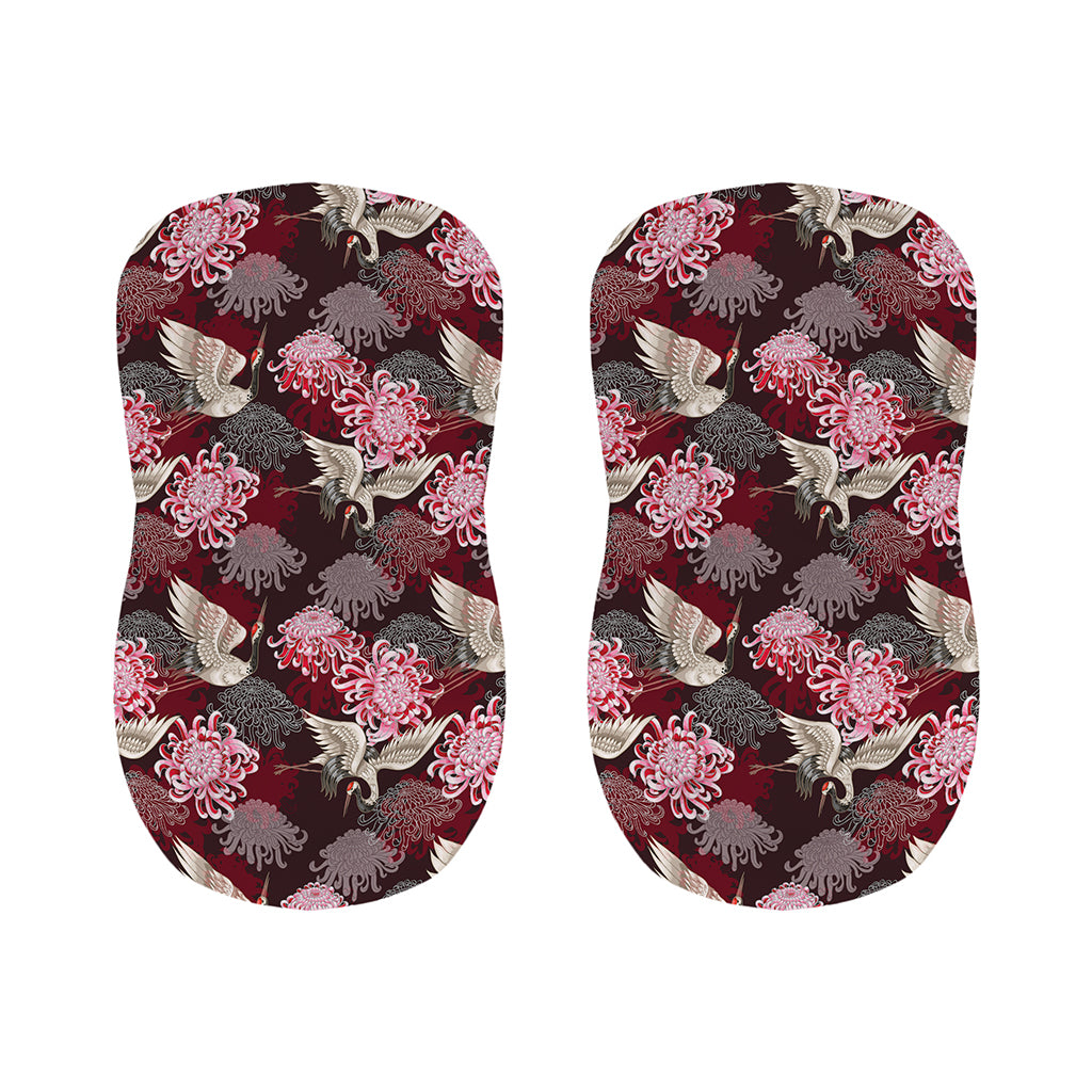Japanese Cranes And Chrysanthemums Print Bar Stool Covers
