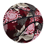Japanese Cranes And Chrysanthemums Print Basketball