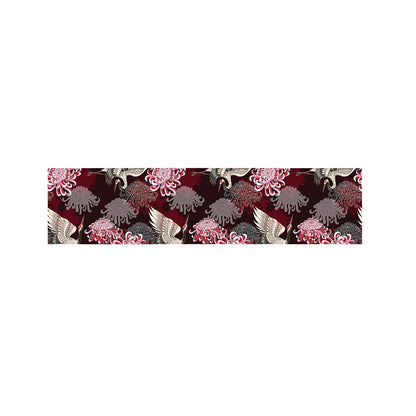 Japanese Cranes And Chrysanthemums Print Bed Runner